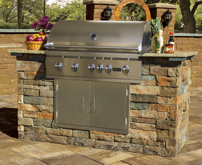 Stone Veneer Grill Island