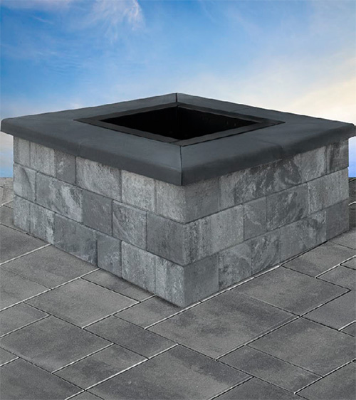 Pre-Packaged Omega Smooth Square Fire Pit Kit