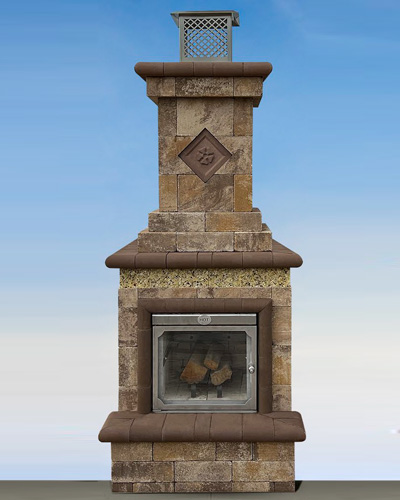 Mini Fully-Assembled Olde English Fireplace Sahara/Chestnut Lite