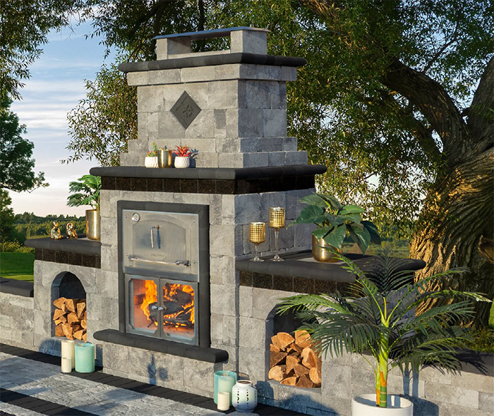 Fully-Assembled Olde Engilsh Pizza Oven / Fireplace Combo